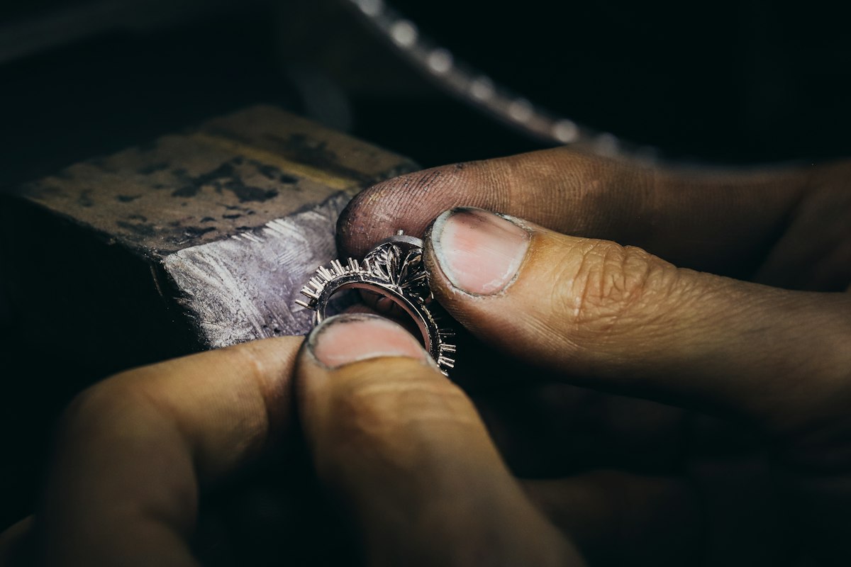 Hammered silver ring